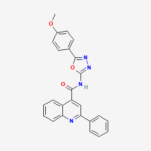 molecular formula C25H18N4O3 B2602230 N-[5-(4-methoxyphenyl)-1,3,4-oxadiazol-2-yl]-2-phenylquinoline-4-carboxamide CAS No. 865286-62-0