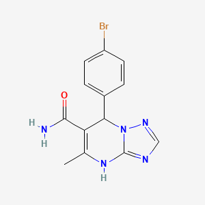 molecular formula C13H12BrN5O B2602244 7-(4-溴苯基)-5-甲基-4,7-二氢[1,2,4]三唑并[1,5-a]嘧啶-6-甲酰胺 CAS No. 536999-24-3