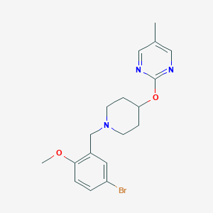molecular formula C18H22BrN3O2 B2602247 2-[1-[(5-Bromo-2-methoxyphenyl)methyl]piperidin-4-yl]oxy-5-methylpyrimidine CAS No. 2380176-69-0