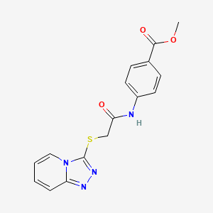 molecular formula C16H14N4O3S B2602248 4-[{[([1,2,4]三唑并[4,3-a]吡啶-3-基硫代)乙酰]氨基}苯甲酸甲酯 CAS No. 315696-26-5