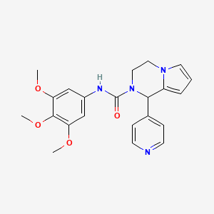 molecular formula C22H24N4O4 B2602252 1-(吡啶-4-基)-N-(3,4,5-三甲氧基苯基)-3,4-二氢吡咯并[1,2-a]哒嗪-2(1H)-甲酰胺 CAS No. 899942-40-6