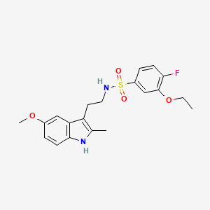 molecular formula C20H23FN2O4S B2602253 3-ethoxy-4-fluoro-N-[2-(5-methoxy-2-methyl-1H-indol-3-yl)ethyl]benzenesulfonamide CAS No. 727420-69-1