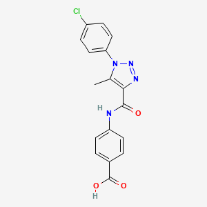 molecular formula C17H13ClN4O3 B2602255 4-(1-(4-氯苯基)-5-甲基-1H-1,2,3-三唑-4-甲酰胺基)苯甲酸 CAS No. 890620-86-7