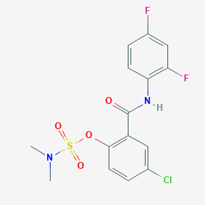 molecular formula C15H13ClF2N2O4S B2602256 4-chloro-2-[(2,4-difluoroanilino)carbonyl]phenyl-N,N-dimethylsulfamate CAS No. 400080-35-5