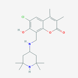 6-chloro-7-hydroxy-3,4-dimethyl-8-{[(2,2,6,6-tetramethyl-4-piperidinyl)amino]methyl}-2H-chromen-2-one