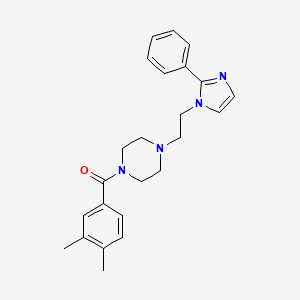 molecular formula C24H28N4O B2602300 (3,4-二甲苯基)(4-(2-(2-苯基-1H-咪唑-1-基)乙基)哌嗪-1-基)甲苯酮 CAS No. 1797601-88-7