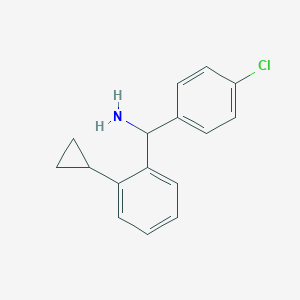 molecular formula C16H16ClN B2602315 (4-氯苯基)-(2-环丙基苯基)甲胺 CAS No. 2243511-78-4