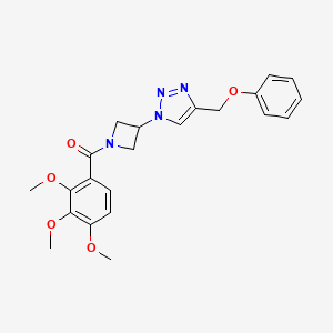 molecular formula C22H24N4O5 B2602319 (3-(4-(苯氧基甲基)-1H-1,2,3-三唑-1-基)氮杂环丁-1-基)(2,3,4-三甲氧基苯基)甲苯酮 CAS No. 2034249-01-7