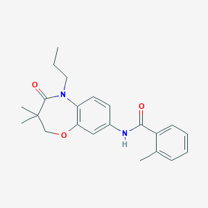N-(3,3-dimethyl-4-oxo-5-propyl-2,3,4,5-tetrahydrobenzo[b][1,4]oxazepin-8-yl)-2-methylbenzamide