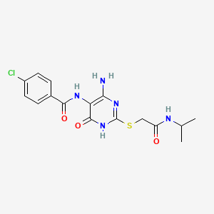 N-(4-amino-2-((2-(isopropylamino)-2-oxoethyl)thio)-6-oxo-1,6-dihydropyrimidin-5-yl)-4-chlorobenzamide
