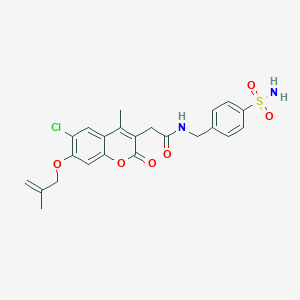 N-[4-(aminosulfonyl)benzyl]-2-{6-chloro-4-methyl-7-[(2-methyl-2-propenyl)oxy]-2-oxo-2H-chromen-3-yl}acetamide