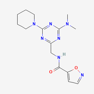 N-((4-(dimethylamino)-6-(piperidin-1-yl)-1,3,5-triazin-2-yl)methyl)isoxazole-5-carboxamide