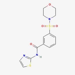 molecular formula C14H15N3O4S2 B2602351 3-吗啉-4-基磺酰基-N-(1,3-噻唑-2-基)苯甲酰胺 CAS No. 296799-40-1