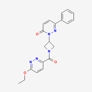 molecular formula C20H19N5O3 B2602353 2-[1-(6-Ethoxypyridazine-3-carbonyl)azetidin-3-yl]-6-phenylpyridazin-3-one CAS No. 2380189-81-9
