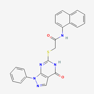 molecular formula C23H17N5O2S B2602364 N-(naphthalen-1-yl)-2-((4-oxo-1-phenyl-4,5-dihydro-1H-pyrazolo[3,4-d]pyrimidin-6-yl)thio)acetamide CAS No. 946262-40-4
