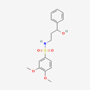 molecular formula C17H21NO5S B2602367 N-(3-羟基-3-苯基丙基)-3,4-二甲氧基苯磺酰胺 CAS No. 1396887-70-9