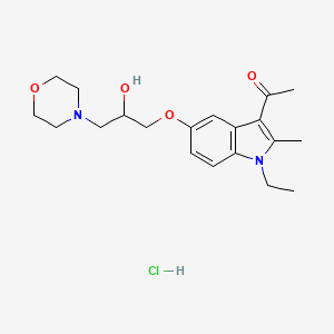 molecular formula C20H29ClN2O4 B2602381 1-(1-ethyl-5-(2-hydroxy-3-morpholinopropoxy)-2-methyl-1H-indol-3-yl)ethanone hydrochloride CAS No. 1189733-80-9
