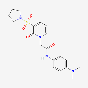molecular formula C19H24N4O4S B2602389 N-[4-(dimethylamino)phenyl]-2-[2-oxo-3-(pyrrolidin-1-ylsulfonyl)pyridin-1(2H)-yl]acetamide CAS No. 1251561-73-5