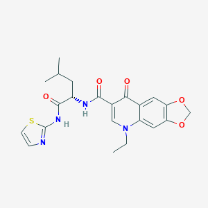 5-ethyl-N-{3-methyl-1-[(1,3-thiazol-2-ylamino)carbonyl]butyl}-8-oxo-5,8-dihydro[1,3]dioxolo[4,5-g]quinoline-7-carboxamide