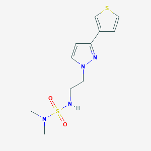 molecular formula C11H16N4O2S2 B2602397 1-[2-(Dimethylsulfamoylamino)ethyl]-3-thiophen-3-ylpyrazole CAS No. 2034367-01-4