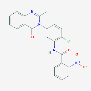 molecular formula C22H15ClN4O4 B2602398 N-(2-chloro-5-(2-methyl-4-oxoquinazolin-3(4H)-yl)phenyl)-2-nitrobenzamide CAS No. 899757-81-4