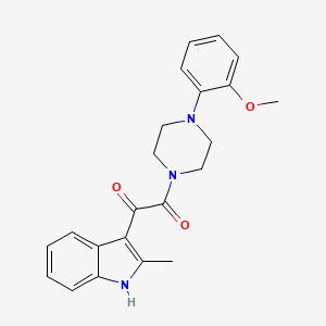 molecular formula C22H23N3O3 B2602399 1-[4-(2-methoxyphenyl)piperazin-1-yl]-2-(2-methyl-1H-indol-3-yl)ethane-1,2-dione CAS No. 852368-60-6