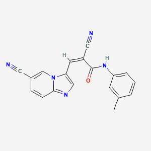 molecular formula C19H13N5O B2602402 (Z)-2-cyano-3-(6-cyanoimidazo[1,2-a]pyridin-3-yl)-N-(3-methylphenyl)prop-2-enamide CAS No. 1356819-89-0