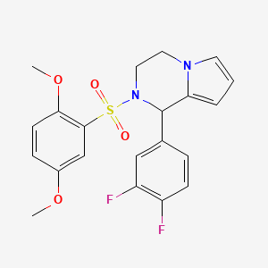 molecular formula C21H20F2N2O4S B2602406 1-(3,4-Difluorophenyl)-2-((2,5-dimethoxyphenyl)sulfonyl)-1,2,3,4-tetrahydropyrrolo[1,2-a]pyrazine CAS No. 899949-14-5