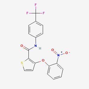 3-(2-nitrophenoxy)-N-[4-(trifluoromethyl)phenyl]thiophene-2-carboxamide
