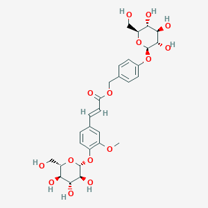 [4-[(2R,3S,4R,5R,6S)-3,4,5-Trihydroxy-6-(hydroxymethyl)oxan-2-yl]oxyphenyl]methyl (E)-3-[3-methoxy-4-[(2R,3S,4R,5R,6S)-3,4,5-trihydroxy-6-(hydroxymethyl)oxan-2-yl]oxyphenyl]prop-2-enoate