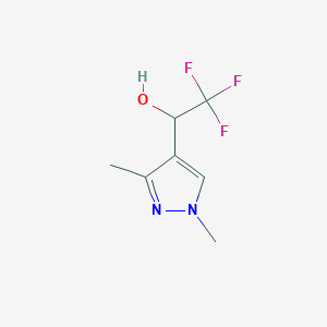 molecular formula C7H9F3N2O B2602418 1-(1,3-dimethyl-1H-pyrazol-4-yl)-2,2,2-trifluoroethanol CAS No. 1245772-72-8
