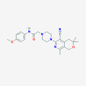 2-[4-(5-cyano-3,3,8-trimethyl-3,4-dihydro-1H-pyrano[3,4-c]pyridin-6-yl)-1-piperazinyl]-N-(4-methoxyphenyl)acetamide