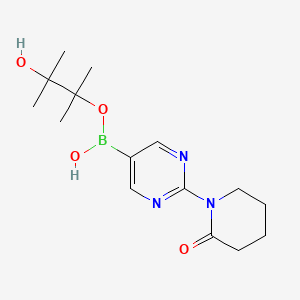 (3-Hydroxy-2,3-dimethylbutan-2-yl)oxy-[2-(2-oxopiperidin-1-yl)pyrimidin-5-yl]borinic acid