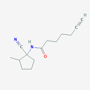 B2602430 N-(1-cyano-2-methylcyclopentyl)hept-6-ynamide CAS No. 1797614-47-1