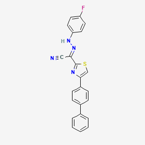 (2E)-N-(4-fluoroanilino)-4-(4-phenylphenyl)-1,3-thiazole-2-carboximidoyl cyanide