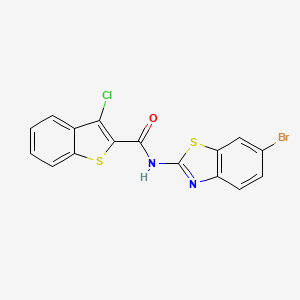 molecular formula C16H8BrClN2OS2 B2602454 N-(6-bromo-1,3-benzothiazol-2-yl)-3-chloro-1-benzothiophene-2-carboxamide CAS No. 330201-88-2