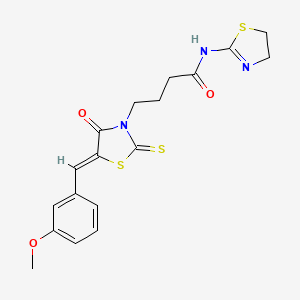 N-(4,5-dihydro-1,3-thiazol-2-yl)-4-[(5Z)-5-[(3-methoxyphenyl)methylidene]-4-oxo-2-sulfanylidene-1,3-thiazolidin-3-yl]butanamide