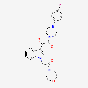 molecular formula C26H27FN4O4 B2602495 1-(4-(4-fluorophenyl)piperazin-1-yl)-2-(1-(2-morpholino-2-oxoethyl)-1H-indol-3-yl)ethane-1,2-dione CAS No. 872855-33-9