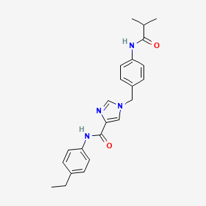 molecular formula C23H26N4O2 B2602507 N-(4-ethylphenyl)-1-(4-isobutyramidobenzyl)-1H-imidazole-4-carboxamide CAS No. 1251622-18-0