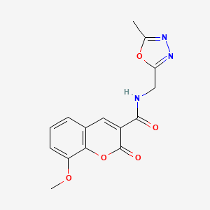 molecular formula C15H13N3O5 B2602508 8-methoxy-N-((5-methyl-1,3,4-oxadiazol-2-yl)methyl)-2-oxo-2H-chromene-3-carboxamide CAS No. 1203020-85-2