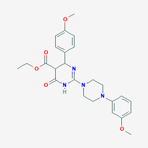 Ethyl 6-(4-methoxyphenyl)-2-[4-(3-methoxyphenyl)piperazin-1-yl]-4-oxo-1,4,5,6-tetrahydropyrimidine-5-carboxylate