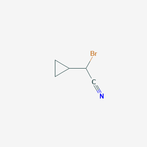 molecular formula C5H6BrN B2602511 2-Bromo-2-cyclopropylacetonitrile CAS No. 1551295-22-7