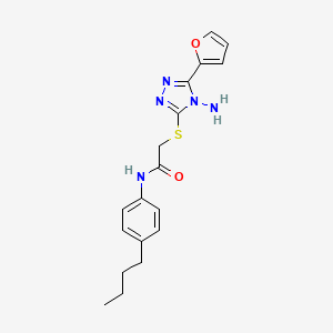 molecular formula C18H21N5O2S B2602517 2-{[4-amino-5-(furan-2-yl)-4H-1,2,4-triazol-3-yl]sulfanyl}-N-(4-butylphenyl)acetamide CAS No. 753493-72-0