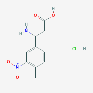 molecular formula C10H13ClN2O4 B2602522 3-Amino-3-(4-methyl-3-nitrophenyl)propanoic acid;hydrochloride CAS No. 2287279-67-6