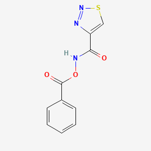 molecular formula C10H7N3O3S B2602524 N-(benzoyloxy)-1,2,3-thiadiazole-4-carboxamide CAS No. 341965-53-5