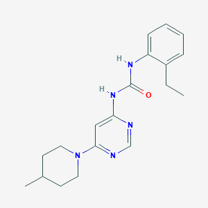 molecular formula C19H25N5O B2602525 1-(2-Ethylphenyl)-3-(6-(4-methylpiperidin-1-yl)pyrimidin-4-yl)urea CAS No. 1396866-36-6