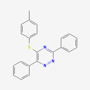 molecular formula C22H17N3S B2602531 3,6-Diphenyl-1,2,4-triazin-5-yl 4-methylphenyl sulfide CAS No. 339013-00-2