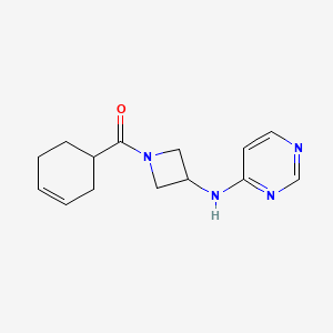 molecular formula C14H18N4O B2602544 N-[1-(环己-3-烯-1-羰基)氮杂环丁-3-基]嘧啶-4-胺 CAS No. 2097896-26-7