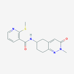 molecular formula C16H18N4O2S B2602547 N-(2-methyl-3-oxo-2,3,5,6,7,8-hexahydrocinnolin-6-yl)-2-(methylthio)nicotinamide CAS No. 2034320-19-7