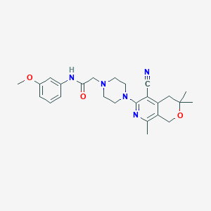 2-[4-(5-cyano-3,3,8-trimethyl-3,4-dihydro-1H-pyrano[3,4-c]pyridin-6-yl)-1-piperazinyl]-N-(3-methoxyphenyl)acetamide